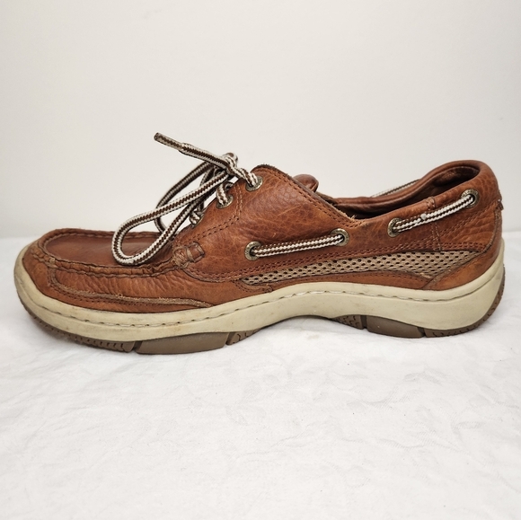 Mens Brown Leather Boat Shoes - Picture 4 of 12